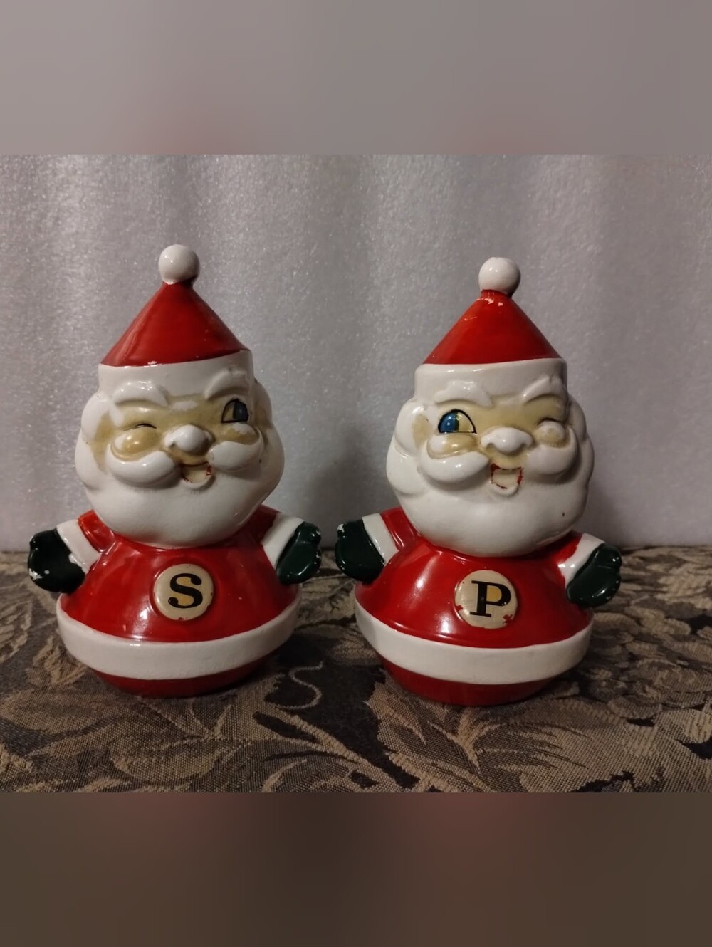 Holt Howard Winking Santa Claus Vintage 1950's Salt and Pepper Shakers Set Japan